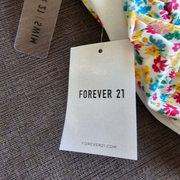 NWT Forever 21 Women's Bright Floral High Leg Bikini Bottoms Size Large - Picture 8 of 8